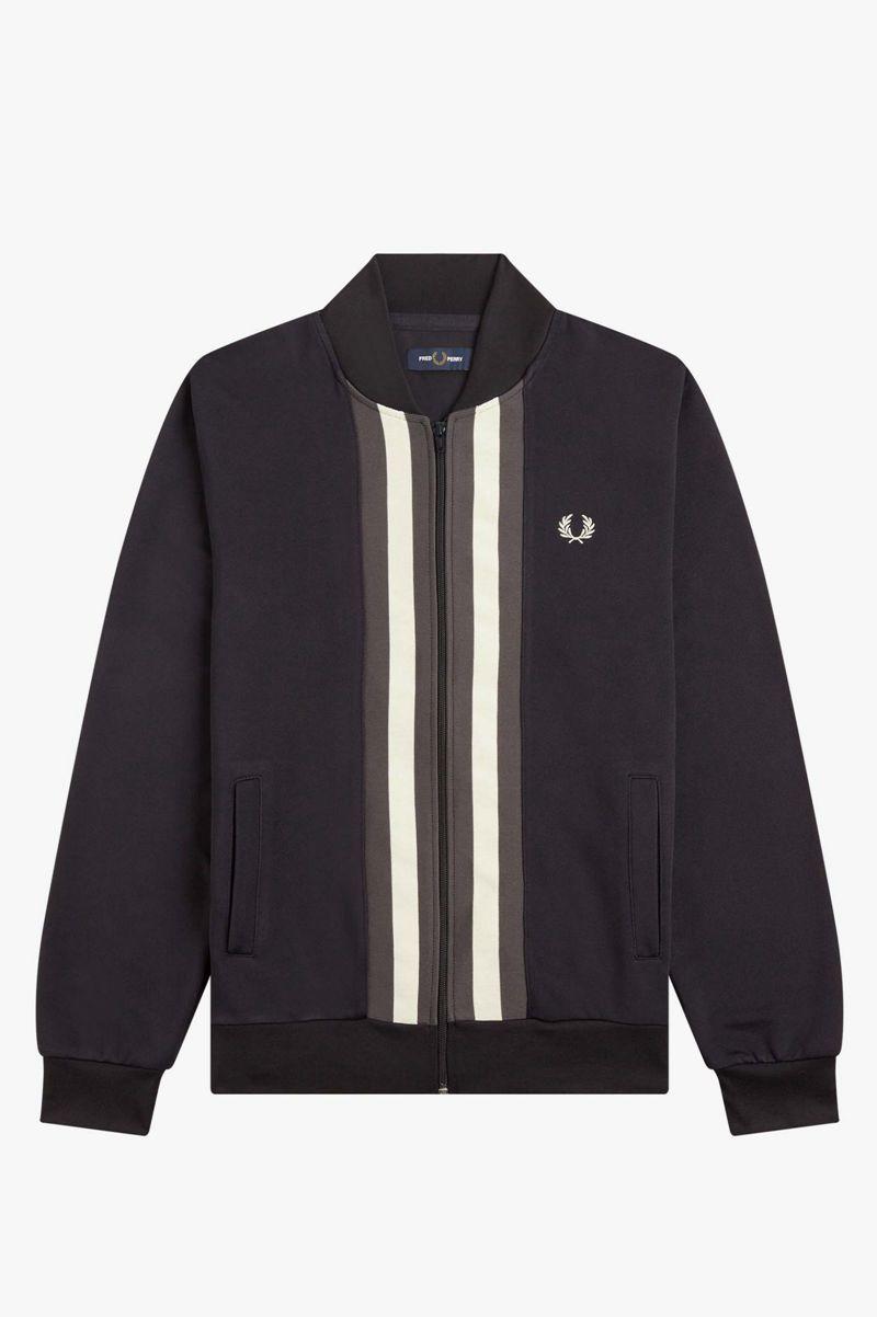 Geaca Barbati Fred Perry In Dungi Panel Track Bleumarin | RO 1254PJJQ